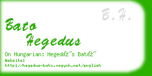 bato hegedus business card